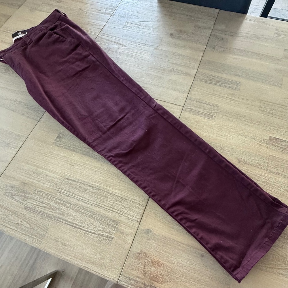 Mens RSQ Chino 36X30 Skinny Pants Maroon